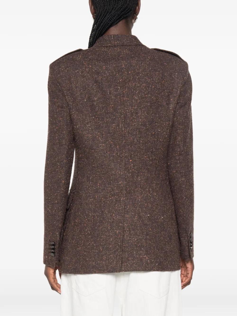 Tagliatore Jack met knoopsluiting en epauletten Bruin