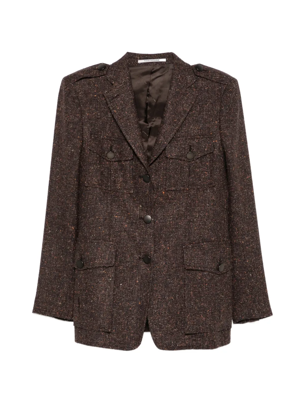 Tagliatore Jack met knoopsluiting en epauletten Bruin
