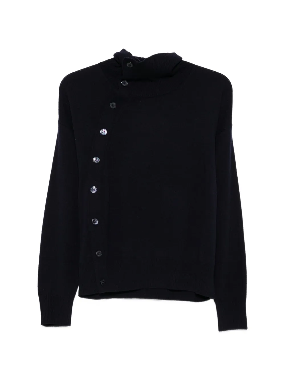 Seventy button-fastening high-neck cardigan - Blau