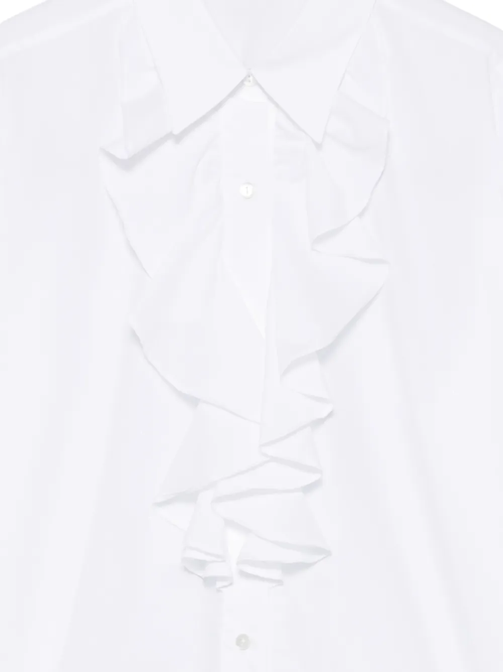 Xacus ruffled long-sleeve shirt Wit
