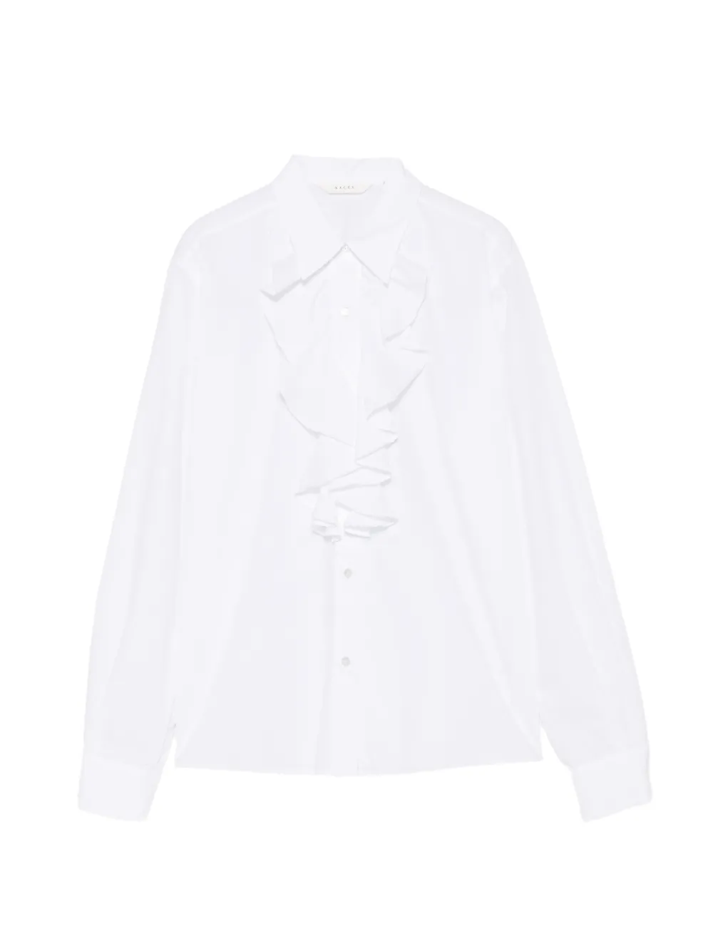 Xacus ruffled long-sleeve shirt - Weiß