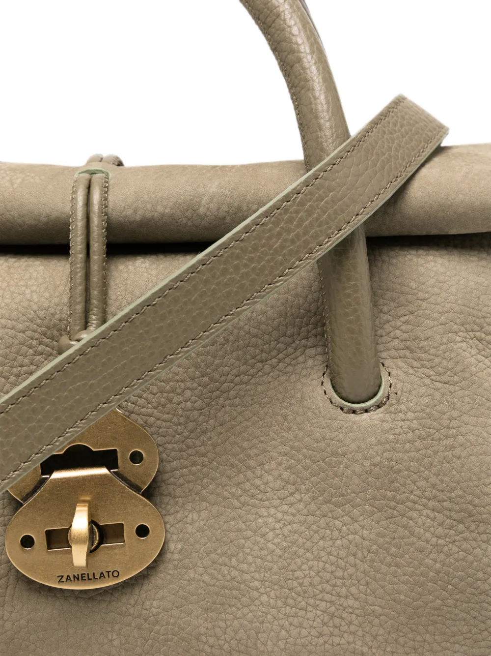 Zanellato Kleine Dotta nubuck leren shopper Groen