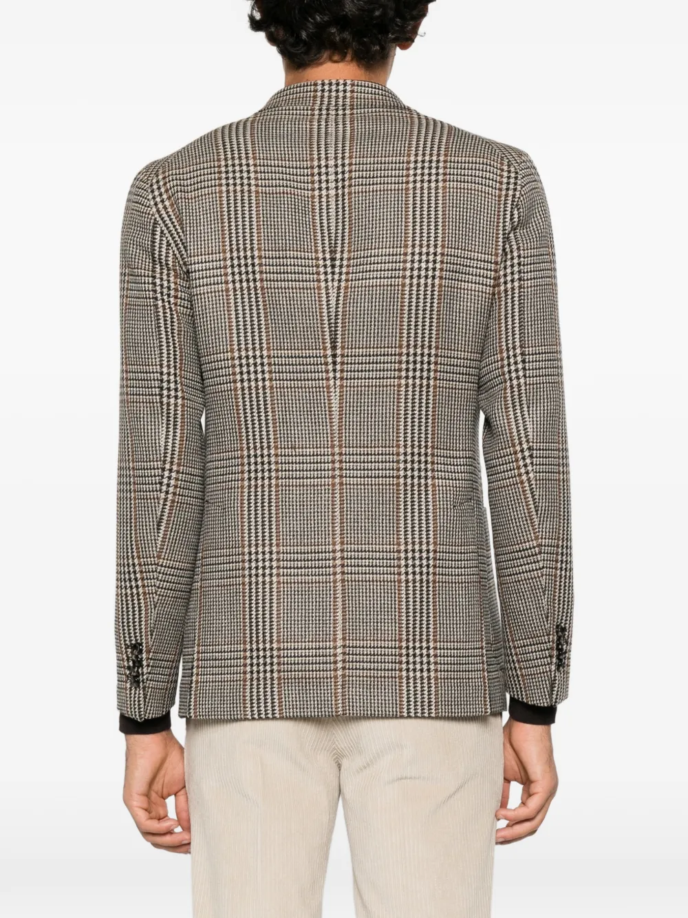 Tagliatore Prince of Wales check wool blazer Grijs