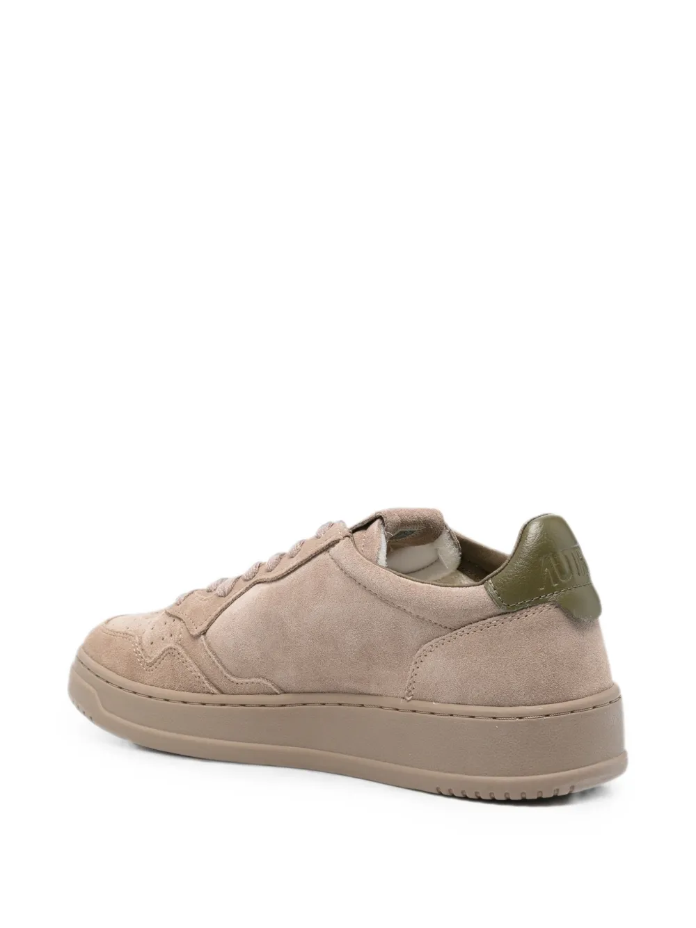 Autry perforated logo-patch sneakers Beige
