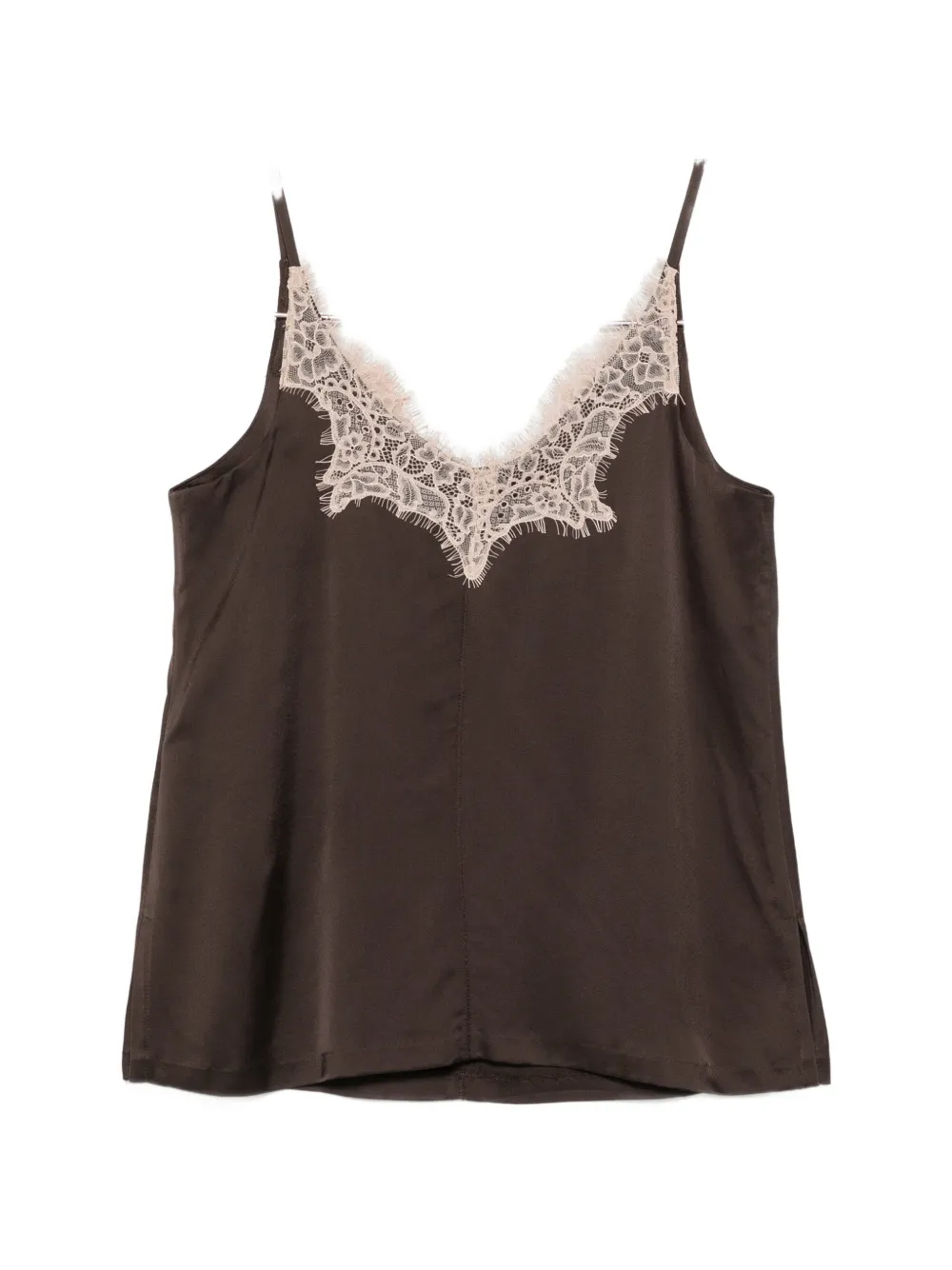 Seventy lace-trim blouse - Braun
