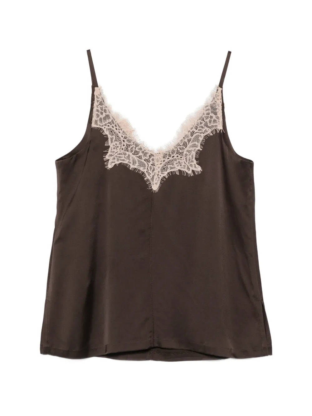 Seventy lace-trim blouse - Marrone