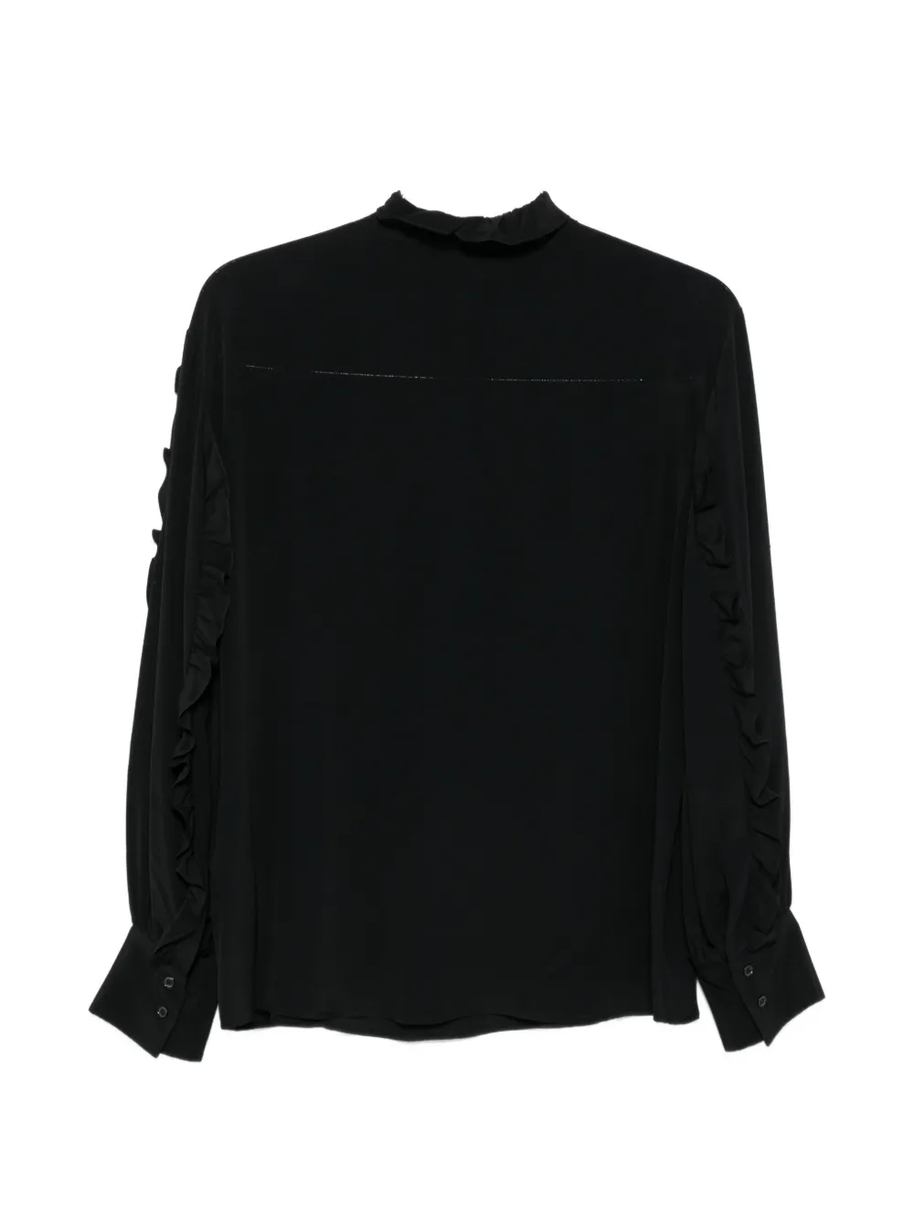 Seventy Blouse met ruches en strik Zwart