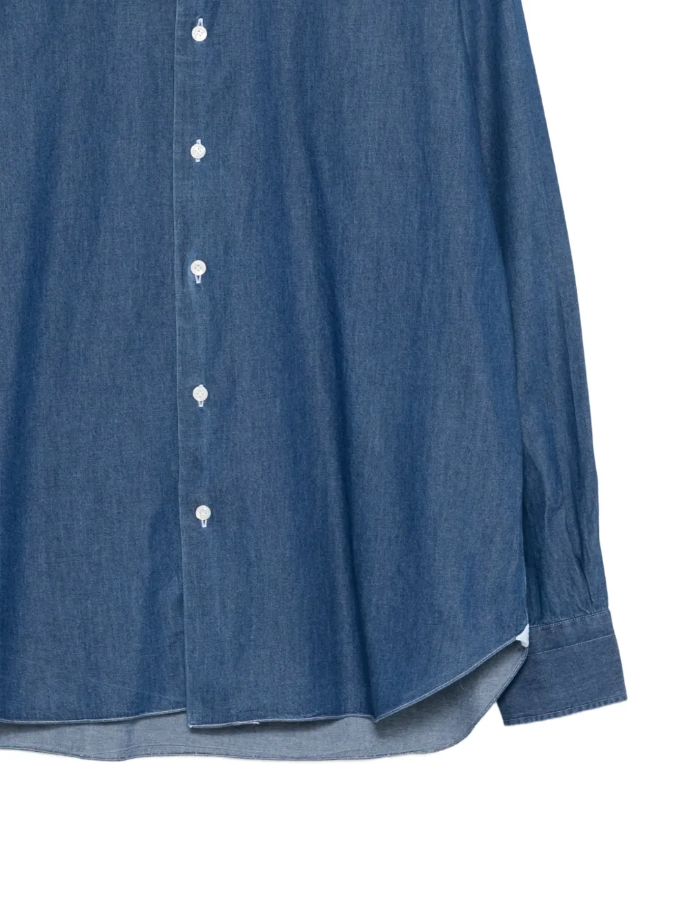 Barba Denim-katoenen overhemd Blauw