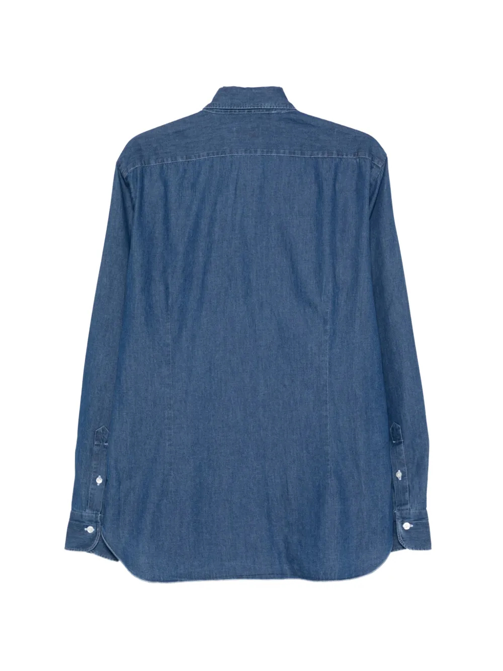 Barba Denim-katoenen overhemd Blauw