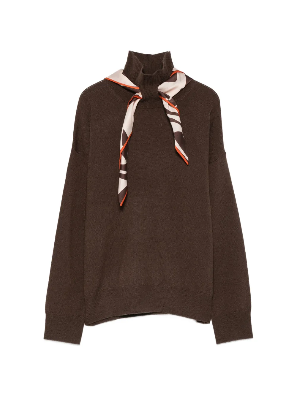 Seventy scarf-detail high-neck sweater - Marrone