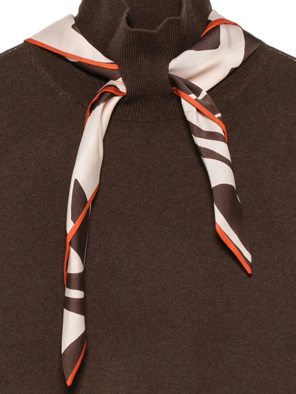 Seventy Trui met hoge hals en sjaaldetail Bruin