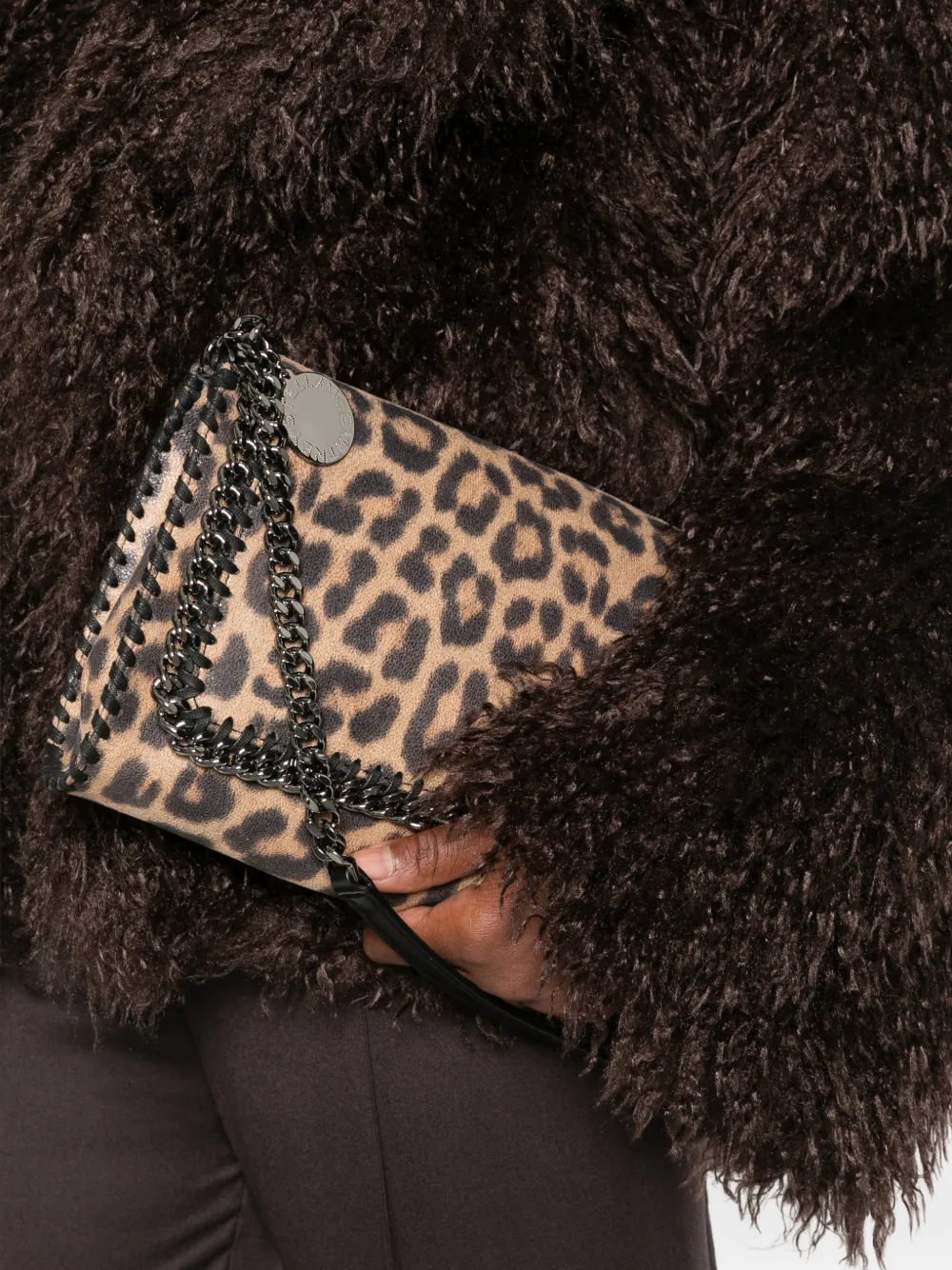 Stella McCartney Falabella leopard-print shoulder bag Beige