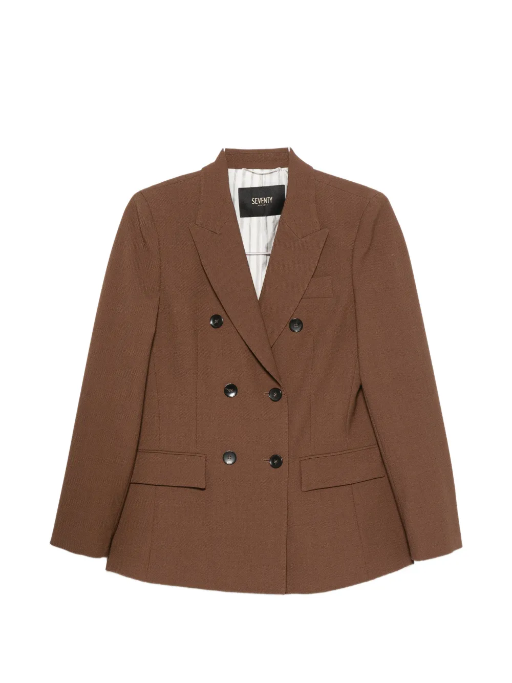 Seventy double-breasted peak-lapel jacket - Braun