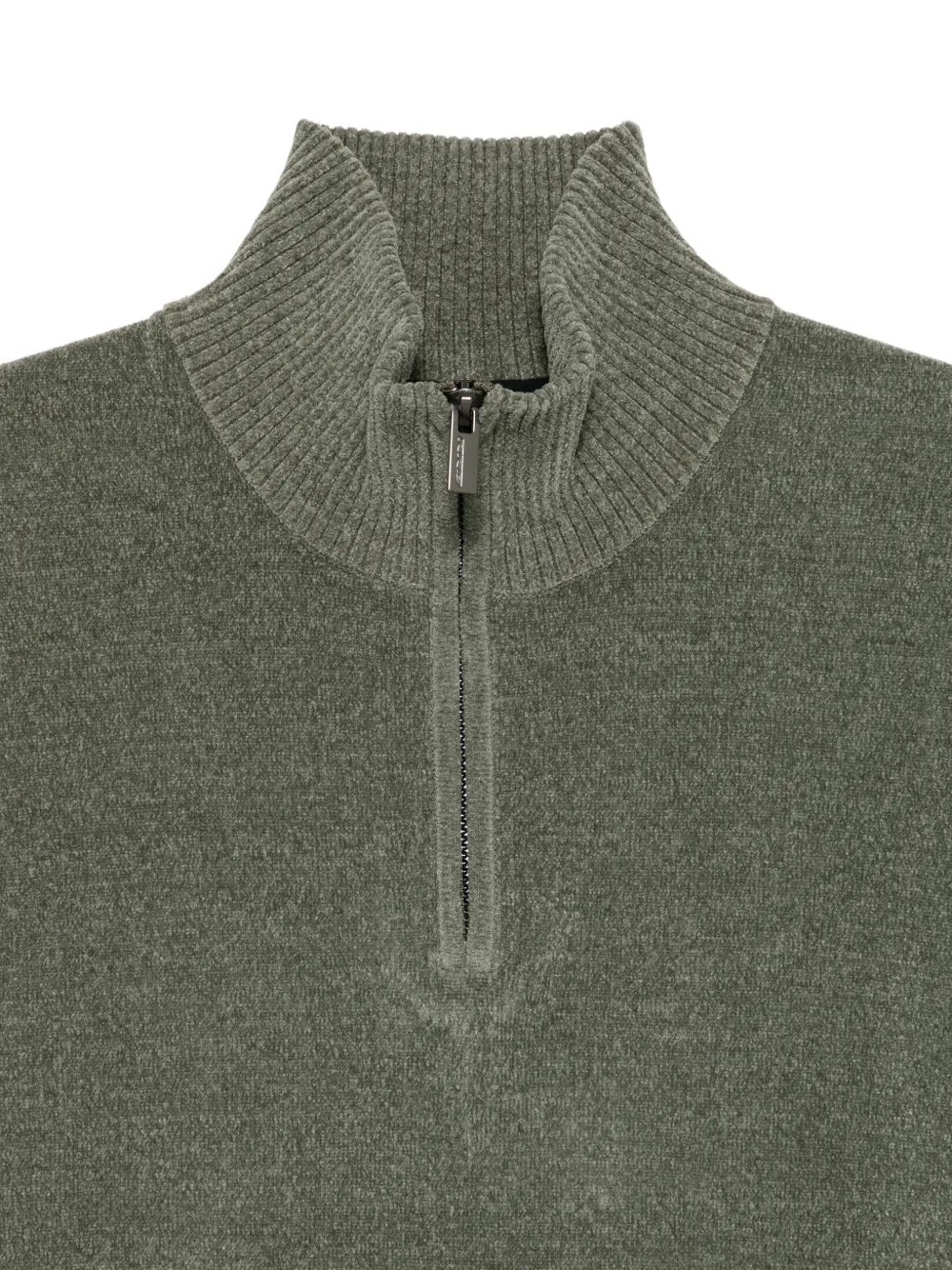 RRD quarter-zip chenille-effect sweater Groen