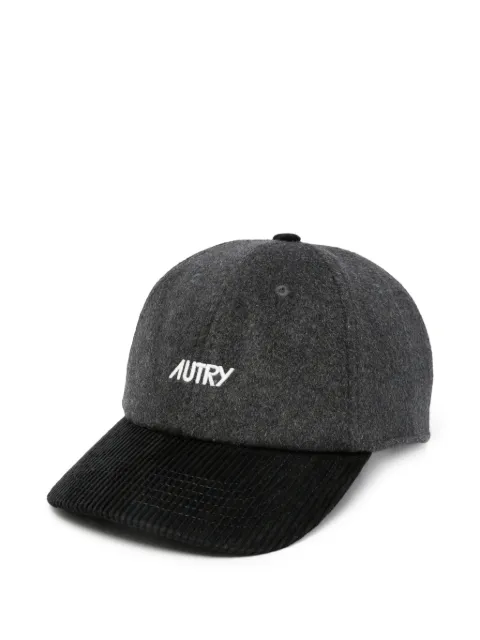 Autry logo-embroidered corduroy-brim cap