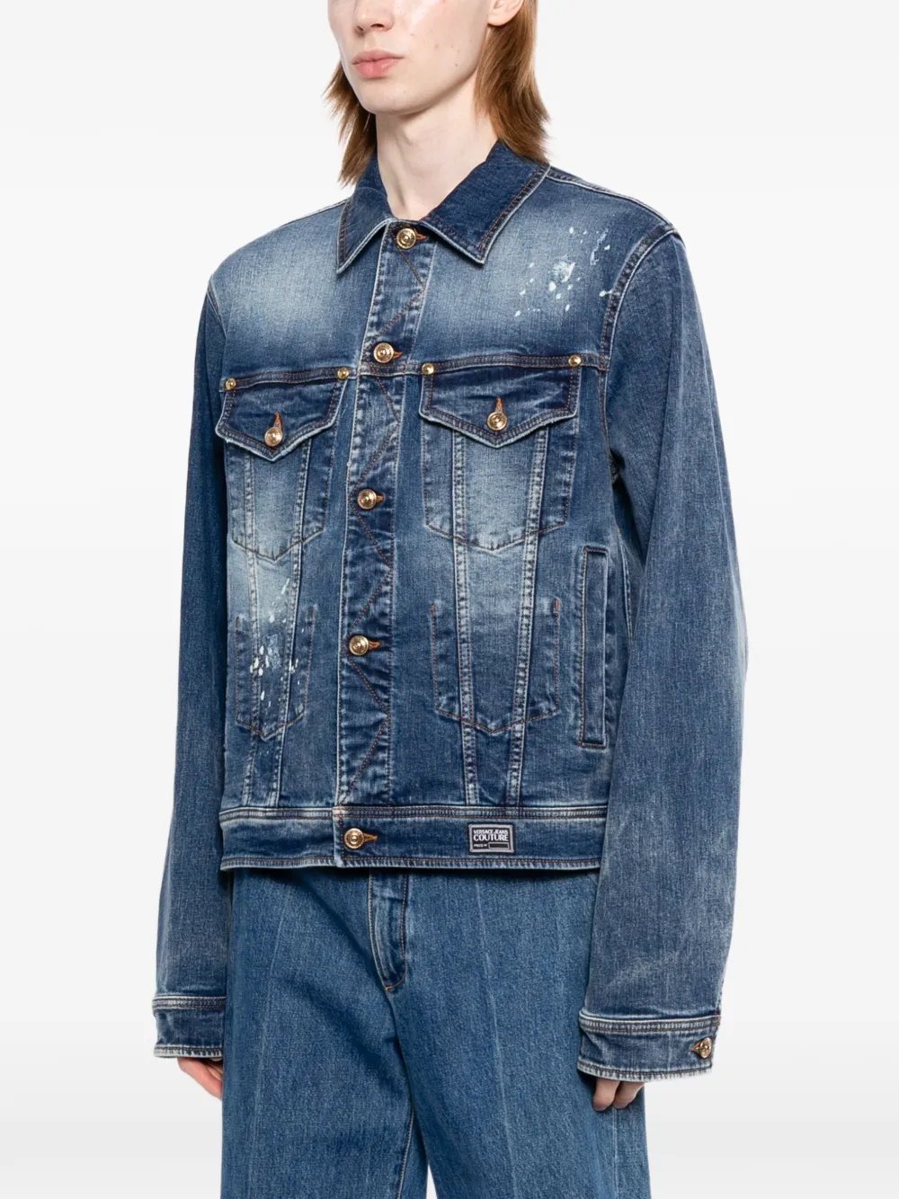 Versace Jeans Couture ペイント デニムジャケット | ブルー | FARFETCH JP