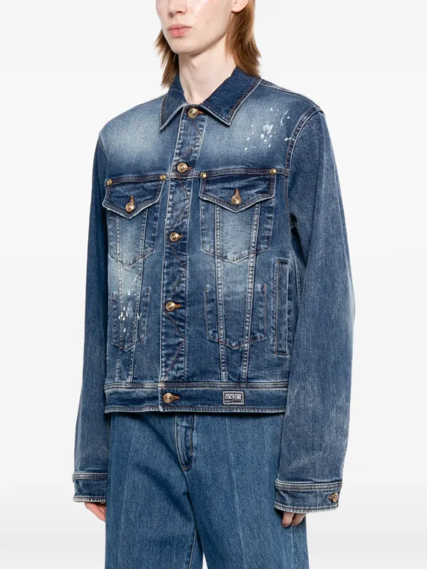 Versace Jeans Couture ペイント デニムジャケット | ブルー | FARFETCH JP