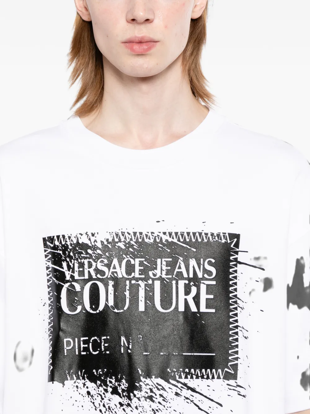Versace Jeans Couture Katoenen T-shirt met logoprint Wit