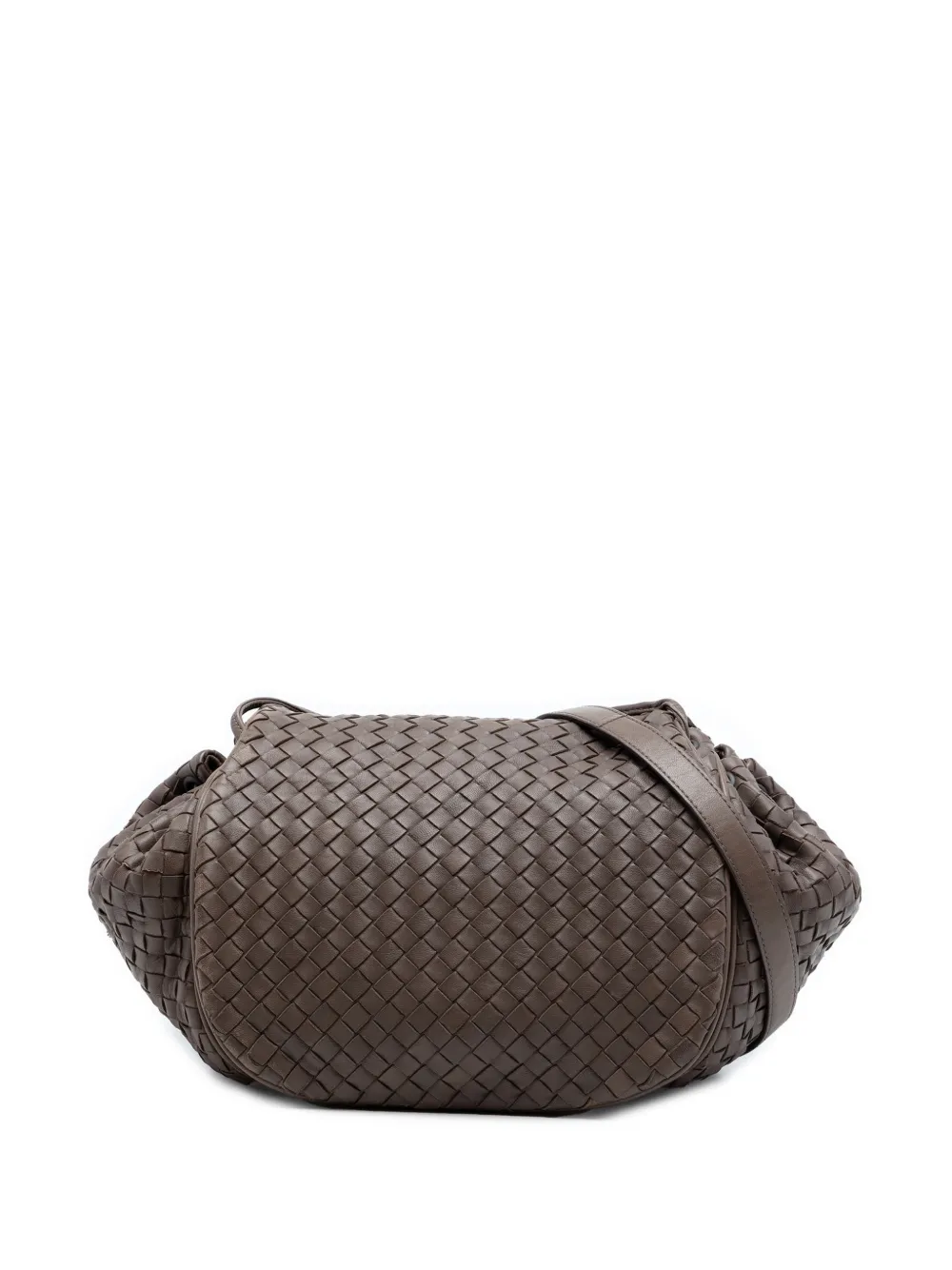 Bottega Veneta Pre-Owned 2012-2026 Nappa Intrecciato Flap crossbody bag - Braun