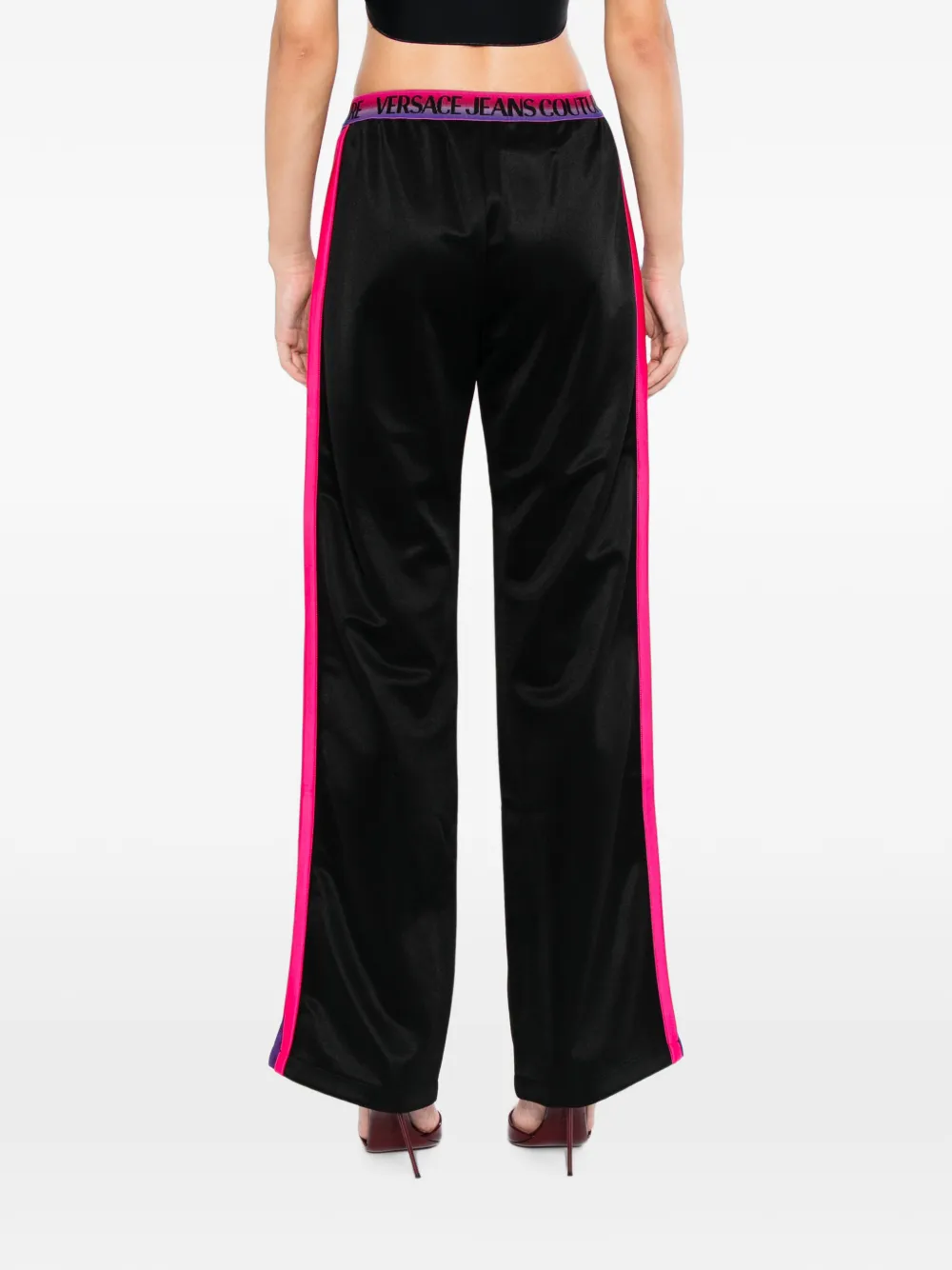 Versace Jeans Couture Trainingsbroek met zijstreep en logoband Zwart