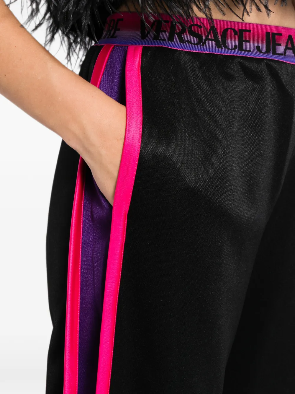 Versace Jeans Couture Trainingsbroek met zijstreep en logoband Zwart