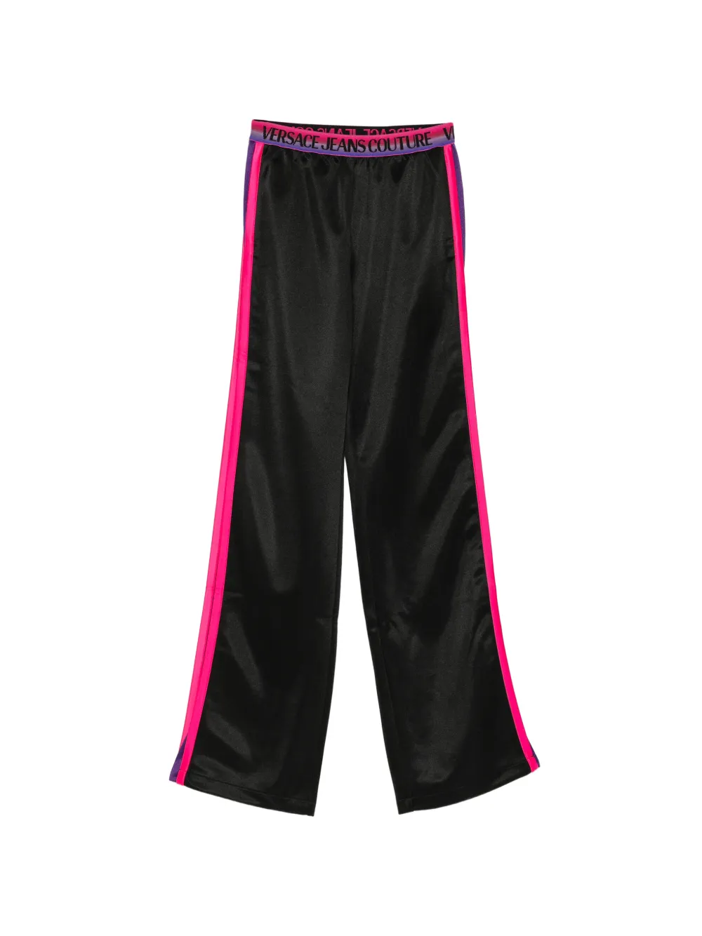 Versace Jeans Couture logo-waistband side-striped track pants - Nero