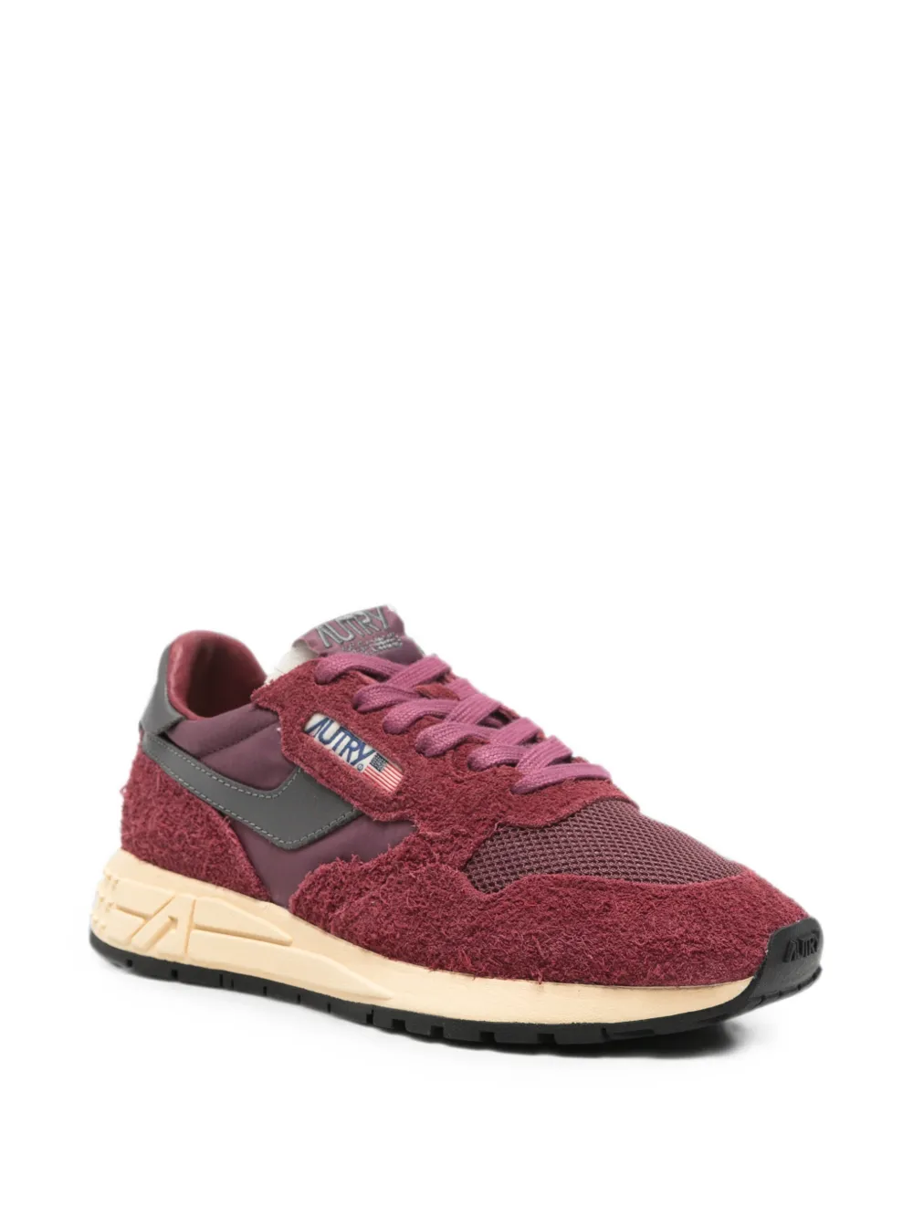 Autry Reelwind suede-panelled logo-patch sneakers Rood