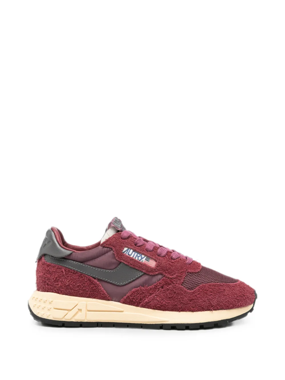 Autry Reelwind suede-panelled logo-patch sneakers - Rosso