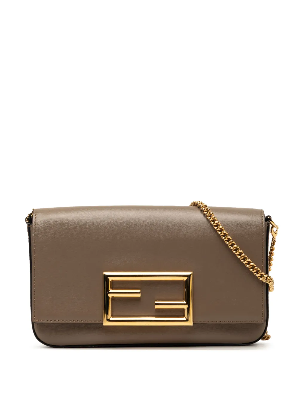 Fendi Pre-Owned 2010-2026 Smooth Calfskin Vitello Palmellato Wallet on Chain crossbody bag - Marrone