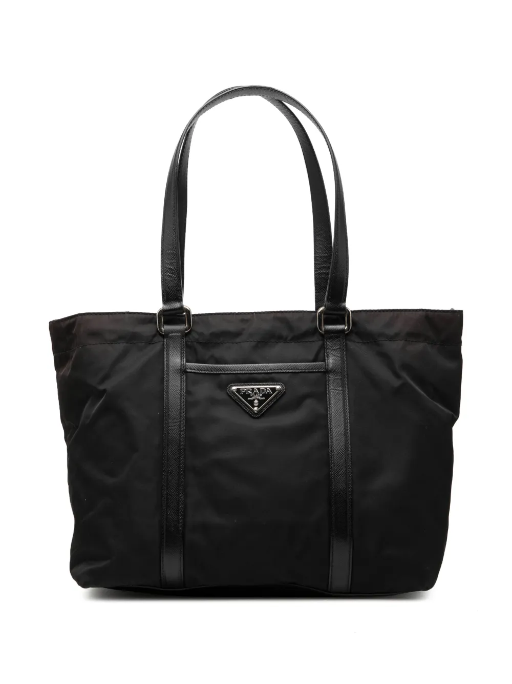 Prada Pre-Owned 2013-2026 Saffiano Trimmed Tessuto tote bag - Nero