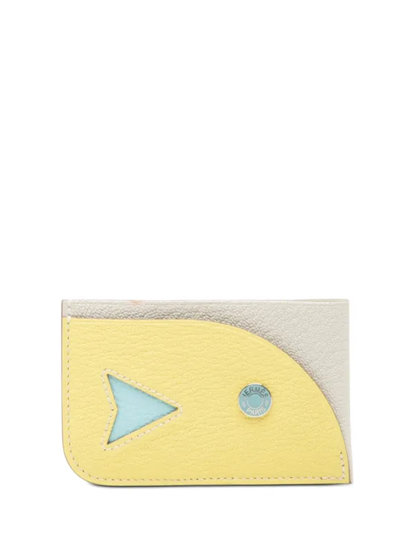 Hermès Pre-owned 2023 Chevre Mysore Poisson Card Holder in Yellow