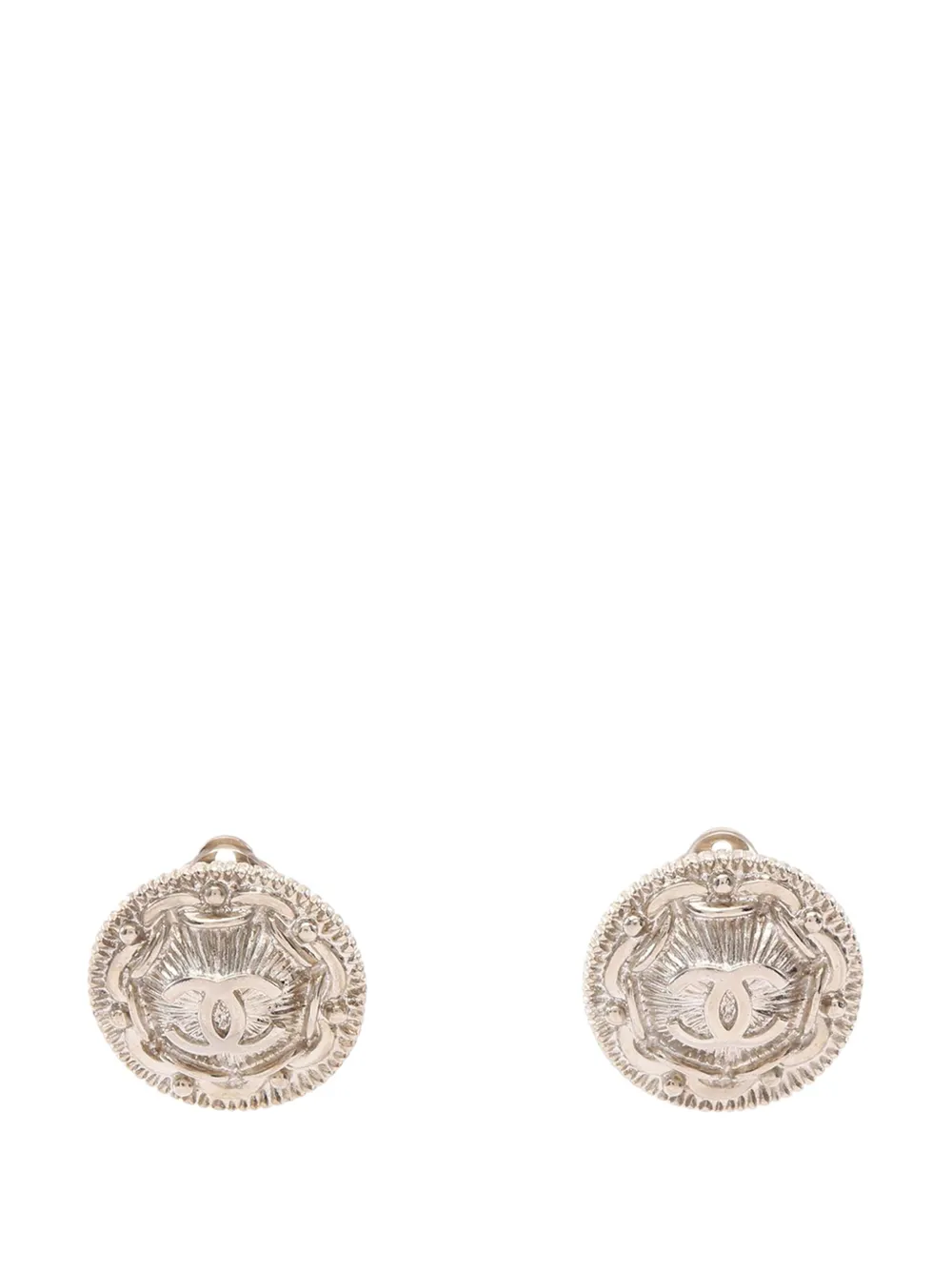 CHANEL Pre-Owned 1997 CC Brass Round Clip On Earrings costume earrings - Argento