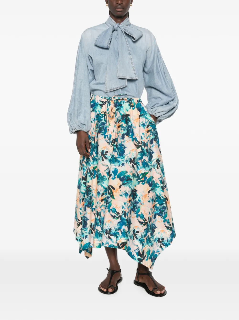 Ulla Johnson Madelyn midi-rok met bloemenprint Blauw