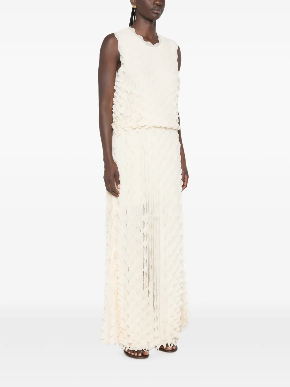 Ulla Johnson Maxi-jurk met ruches Beige