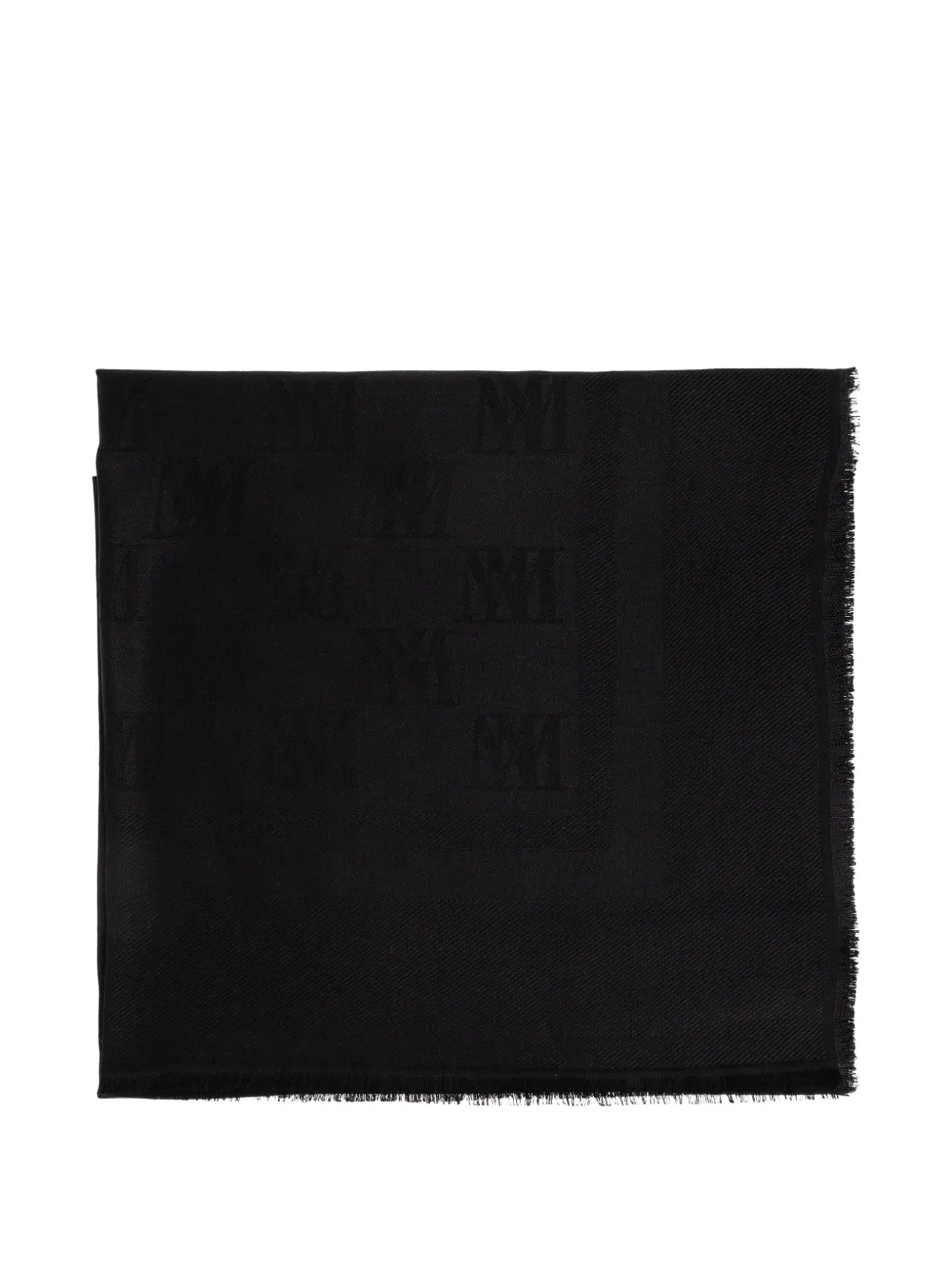 Max Mara logo-jacquard frayed scarf - Nero