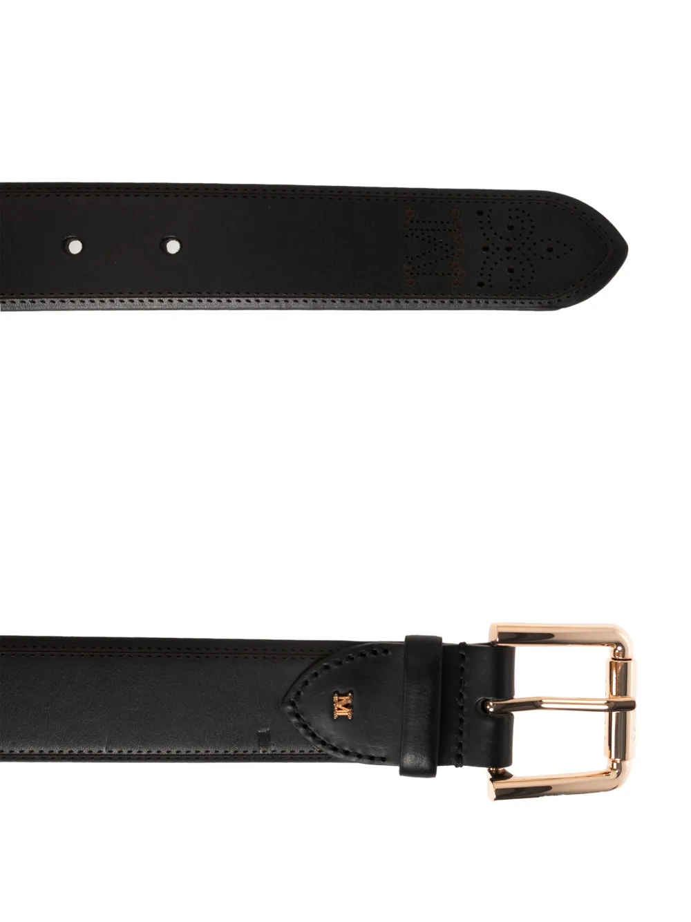 Max Mara Brogue-detail Belt In Black
