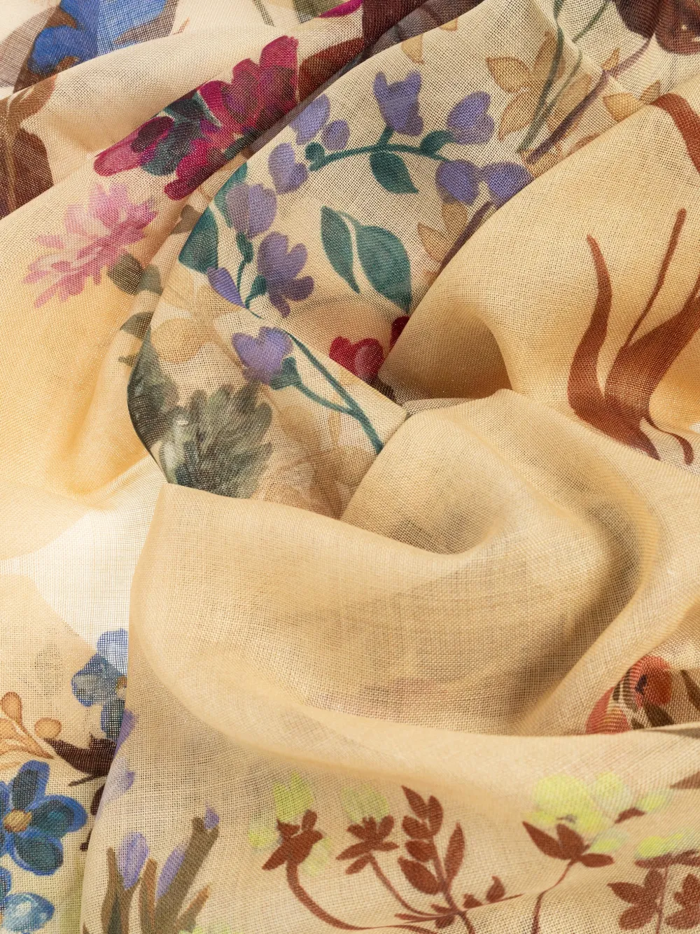 Max Mara Sjaal met bloemenprint Beige