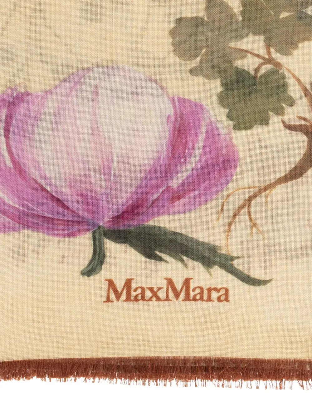 Max Mara Sjaal met bloemenprint Beige