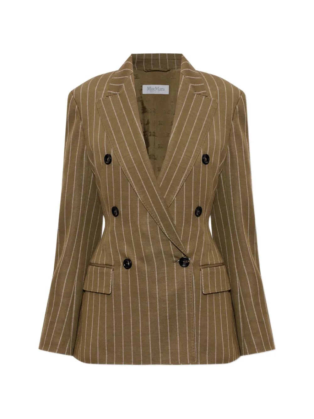 Max Mara pinstripe double-breasted jacket - Green