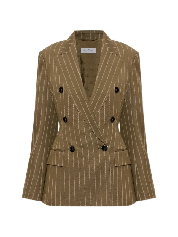 Max Mara ストライプ ダブルジャケット | グリーン | FARFETCH JP 