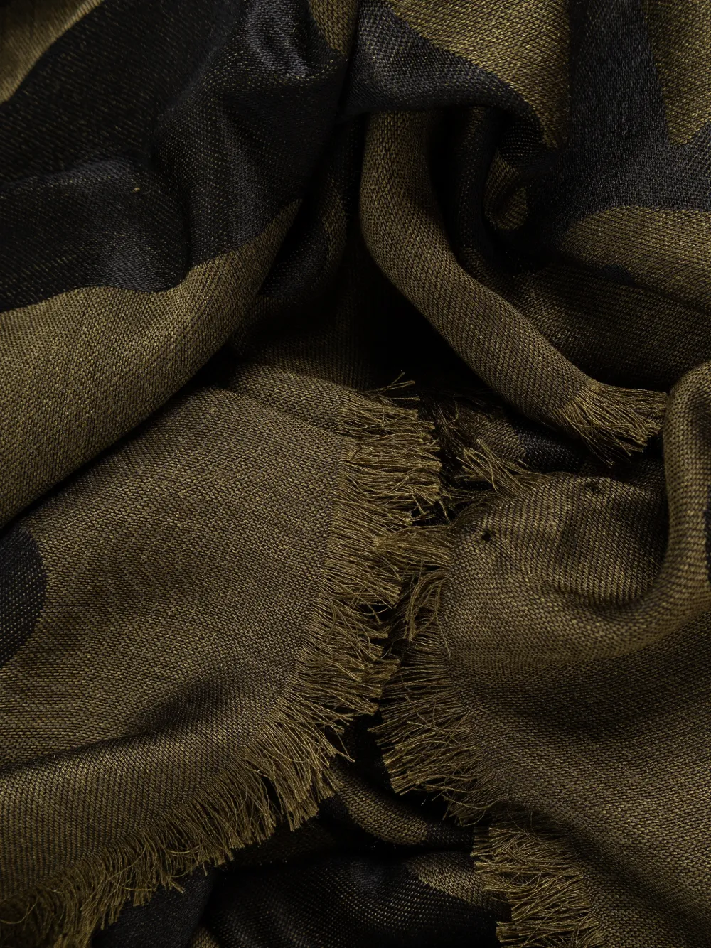Max Mara Edro sjaal met logo-jacquard en franje Groen