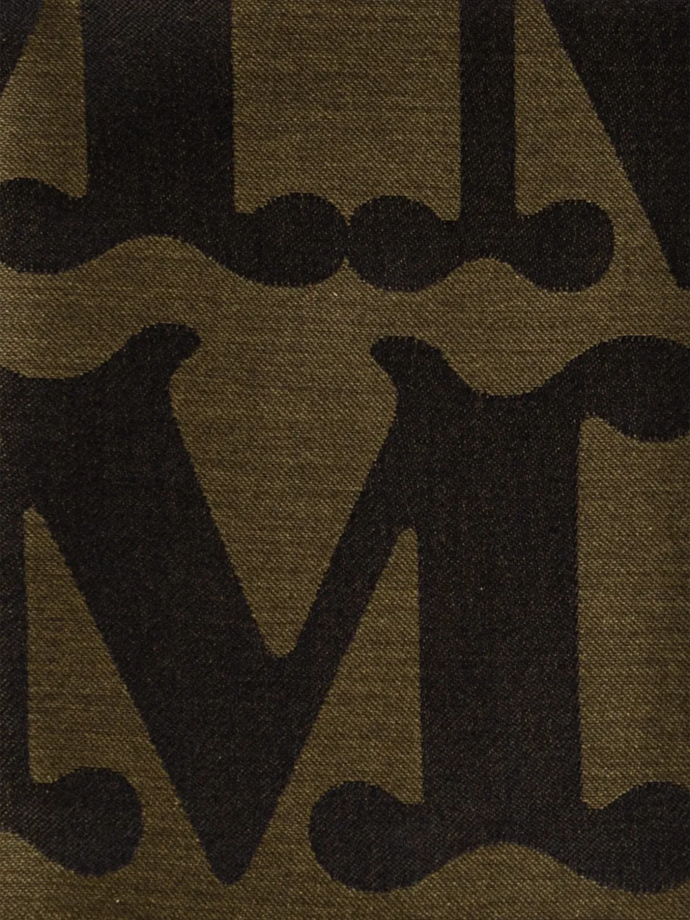 Max Mara Edro sjaal met logo-jacquard en franje Groen