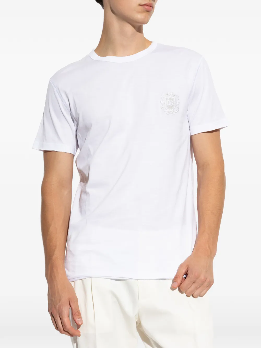 Dolce & Gabbana T-shirt met logopatch Wit