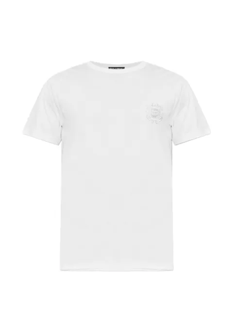 Dolce & Gabbana raw-finish crest-patch T-shirt