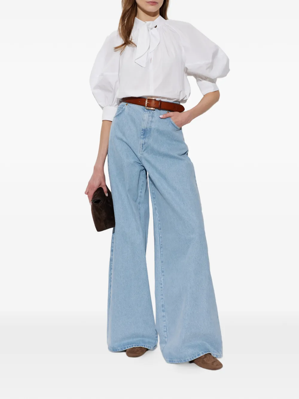 Max Mara Affari jeans met wijde pijpen Blauw
