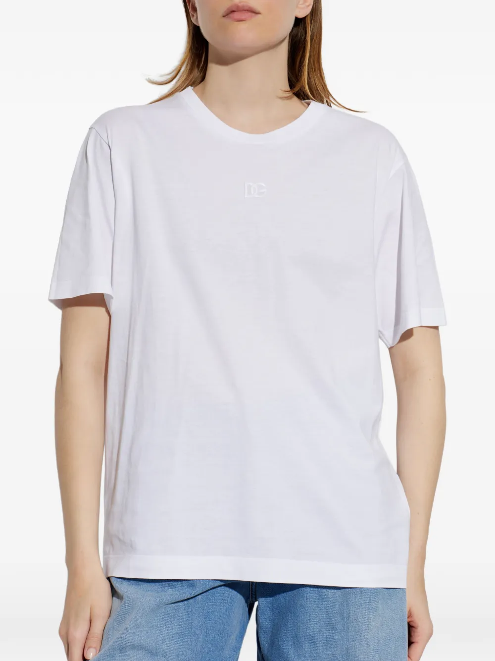 Dolce & Gabbana T-shirt met geborduurd logo Wit