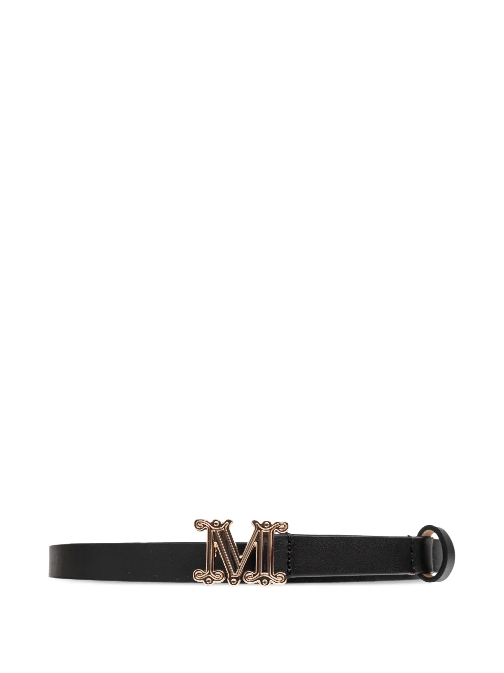 Max Mara logo-plaque leather belt - Nero
