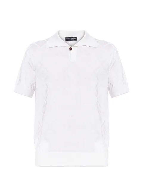 Dolce & Gabbana DG logo diamond-jacquard polo shirt