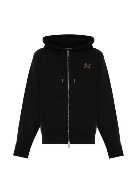 Burberry embroidered zip-up hoodie