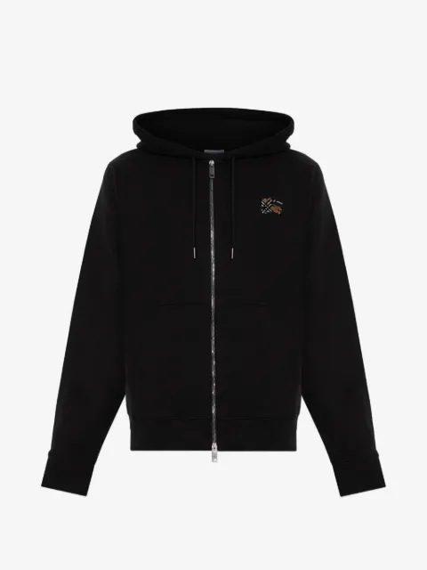 Burberry embroidered zip-up hoodie